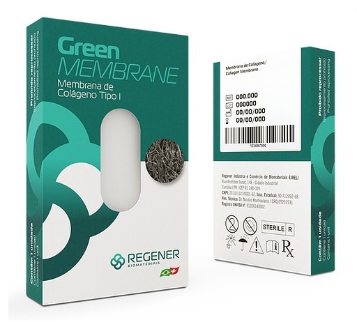 GREEN MEMBRANE - MEMBRANA DE COLAGENO TIPO I 40MM X 25MM X 1MM￼￼￼